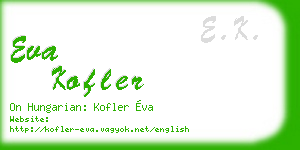 eva kofler business card